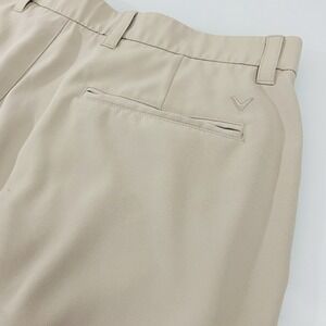 Callaway Men's Opti Dri Flat Front Golf Pants Beige Size 34 x31 Read Performance